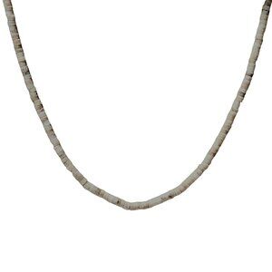 Vintage Heishi Shell Bead Necklace Natural Beige Beach Core Surfer Boho Jewelry